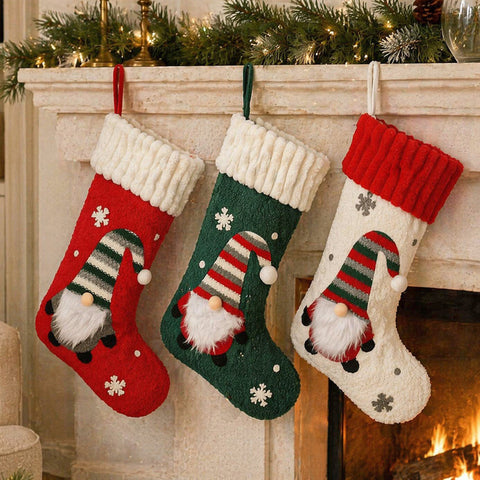 Christmas decoration candy socks embroidery Rudolph Christmas socks children's gift socks gift bag window pendant FF3332058