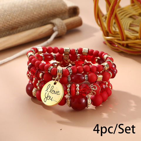 Neues böhmisches Armband, kreatives Quasten-Mehrschicht-Perlenarmband m3331286