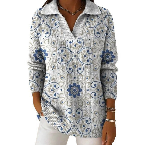 Polo neck sweater loose and thin long sleeve pullover FF303431 03