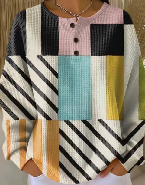 Casual stand-up collar POLO long-sleeved top m302619