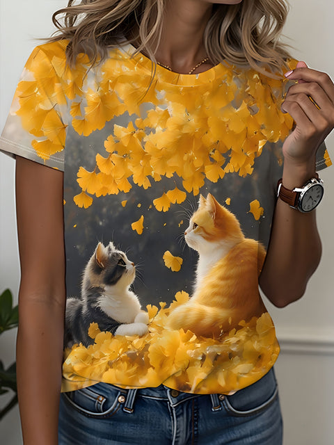 Women's Crew Neck Short Sleeve Casual Fashion Top m302607