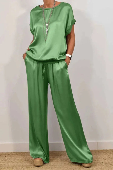 Trendy loose shirt wide-leg trousers casual suit m302295