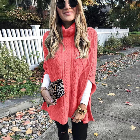 Rollkragenpullover, einfarbig, Street-Hipster-Pullover, lockerer, modischer Pullover für Damen, m300498 