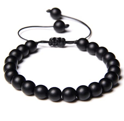 Elastisches Armband aus schwarzem Gallenstein, Totenkopf-Anhänger, natürliches Türkis, Tigerauge, Quaste, Kristall, Vulkanstein, Perlenarmband m3331320