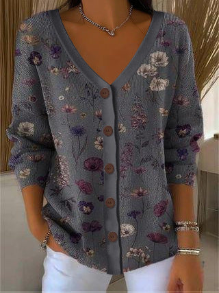 3D Digital Printed Women's Shoulder Cardigan Sweater FF303400