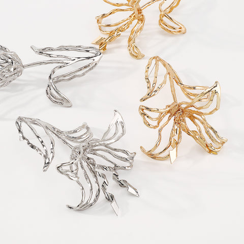 Zhang Light boucles d'oreilles géométriques tulipe creuse de luxe M5010565 