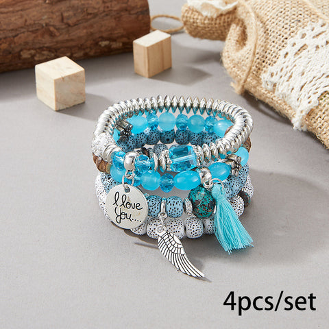 Neues böhmisches Armband, kreatives Quasten-Mehrschicht-Perlenarmband m3331286