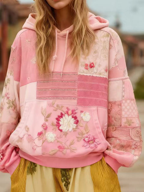 casual hooded long-sleeved pullover, regular digital printing women's sweater FF303127
