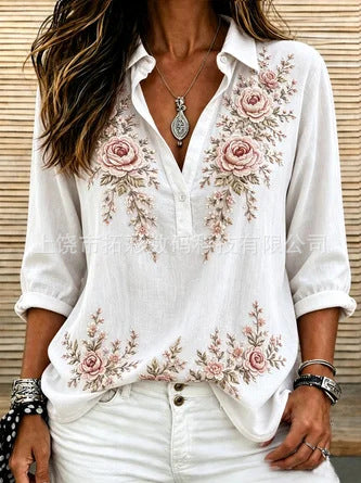 3D printed casual top women's loose top m303043