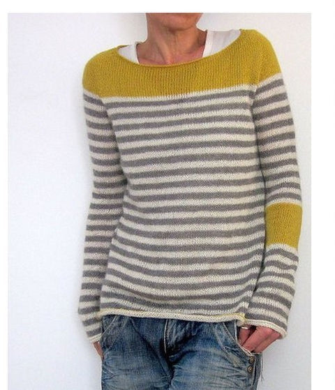 Rundhalsausschnitt, farblich passender, lockerer, modischer Pullover, Strickpullover m300496 
