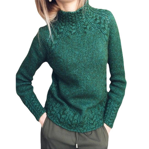Damenpullover einfarbig Twist Pullover gestrickt m300504 