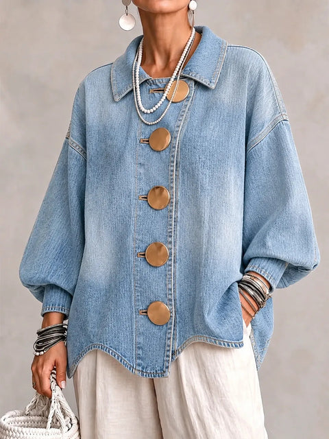 Autumn and winter women's fashion loose lapel long-sleeved jacket FF303445