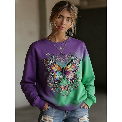 Ethnic style retro round neck women's sweater m302289