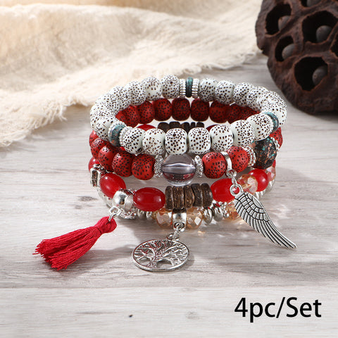 Neues böhmisches Armband, kreatives Quasten-Mehrschicht-Perlenarmband m3331286