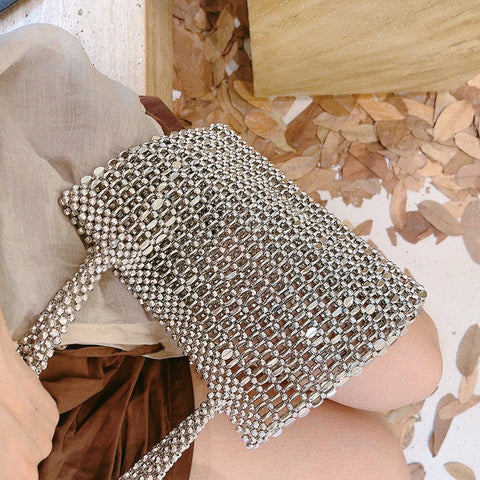 Petit sac à main creux rétro en métal, personnalité m3331040