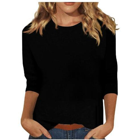 Einfarbiges T-Shirt mit Rundhalsausschnitt und Aufdruck m300770 