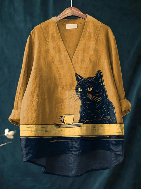 Lässiges Damen-T-Shirt mit Rundhalsausschnitt und lockerem Druck in großen Größen m301276 