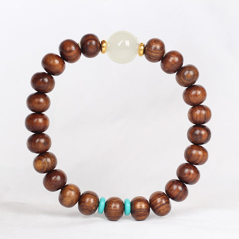 Natürliches vietnamesisches Huanghuali-Armband mit 108 Buddha-Perlen, Lotusarmband aus Palisander, duftendes Wenwan-Holzarmband m3331302