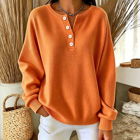Waffle Top Waffle Long Sleeve Crew Neck Henry Sweater FF303390
