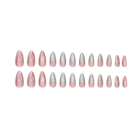 Faux ongles amovibles, ongle moyen long, ongle en amande, changement progressif, œil de chat, 24 pièces m3331197