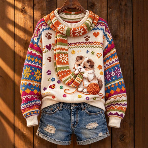 Huacai woolen sweater women sweater cartoon digital printing FF303420