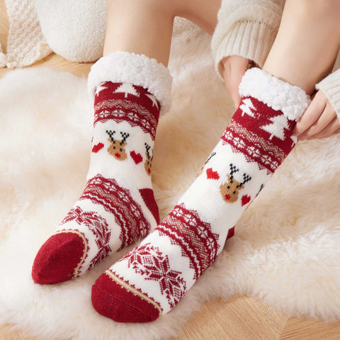 Christmas stockings children floor socks adult winter fleece snow socks FF3332043