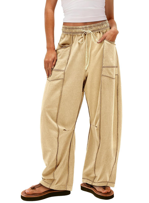 Loose wide-leg pants casual summer wide-leg pants drawstring waist casual pants sweatpants m301884