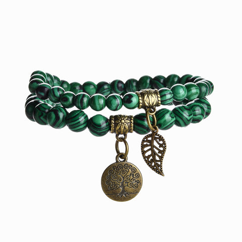 Baum des Lebens Blatt Anhänger Set Armband Bunte Tiger Auge Amethyst Achat Armband m3331289