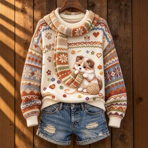 Huacai woolen sweater women sweater cartoon digital printing FF303420