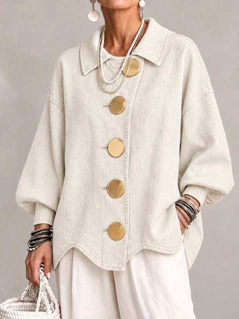 Autumn and winter women's fashion loose lapel long-sleeved jacket FF303445