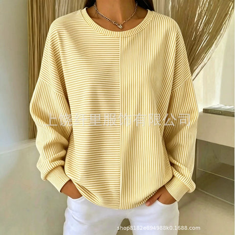 Printed Loose Casual Fashion Crew Neck Long Sleeve Women's Clothing FF303274