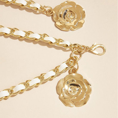 Ins Metall Taille Kette mit Drei Kamelien Einstellbare Elastizität m3331058