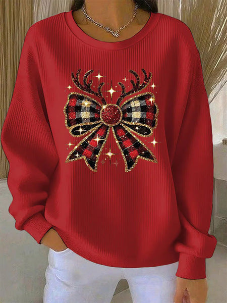 Loose outer wear lazy wind snowflake Christmas tree mix and match casual commuter sweater m302121