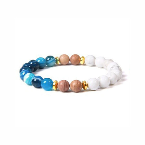Naturstein Weißkiefer Goldscheibe Armband Armband m3331273