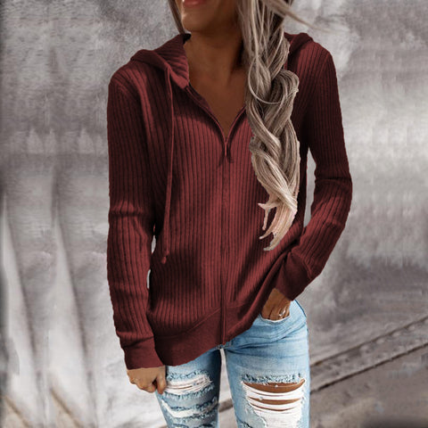 Thickened casual sweater loose knitted sweater zipper cardigan m303220