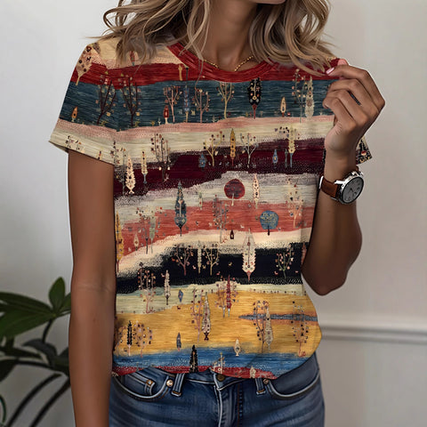 Women's Crew Neck Short Sleeve Casual Fashion Top m302607