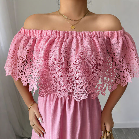 Elegantes, schulterfreies A-förmiges langes Kleid m301401 