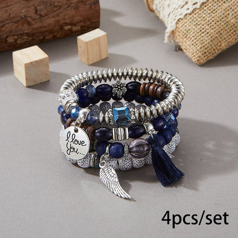 Neues böhmisches Armband, kreatives Quasten-Mehrschicht-Perlenarmband m3331286