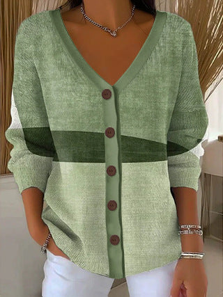 3D Digital Printed Women's Shoulder Cardigan Sweater FF303400