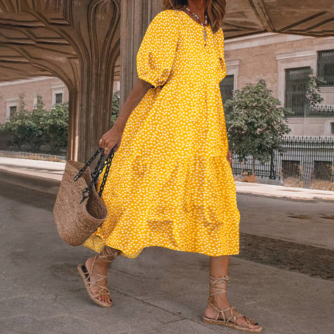 Robe ample décontractée à carreaux et manches longues m301460 