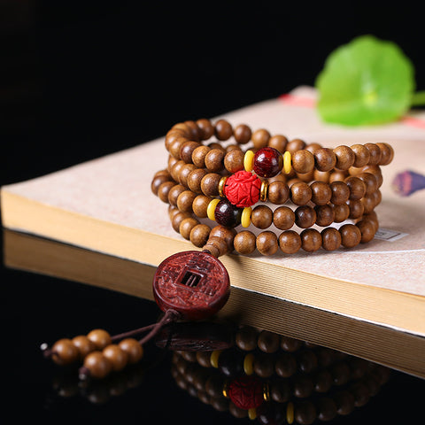 Kalimantan Adlerholz Armband, süß duftende Adlerholz Halskette, Pullover Kette, einfache Adlerholz 108 Buddha Perlen m3331317