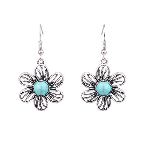 Boucles d'oreilles géométriques en alliage pour femmes, vacances à la plage, acrylique, turquoise, texture, m5010555
