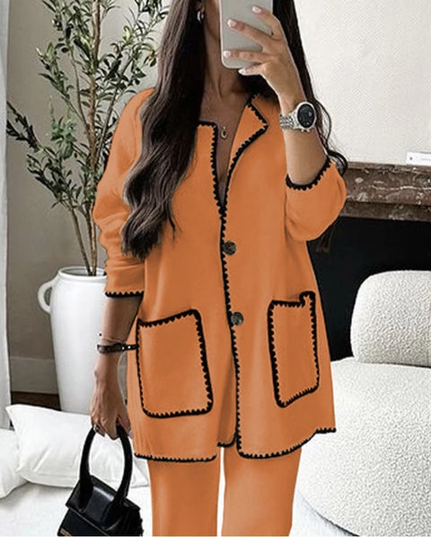 Frauen anzug herbst neue mode lässig lose einfarbig zwei-stück set m301321 