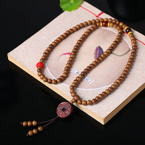 Kalimantan Adlerholz Armband, süß duftende Adlerholz Halskette, Pullover Kette, einfache Adlerholz 108 Buddha Perlen m3331317