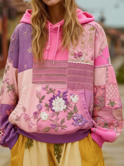 casual hooded long-sleeved pullover, regular digital printing women's sweater FF303127
