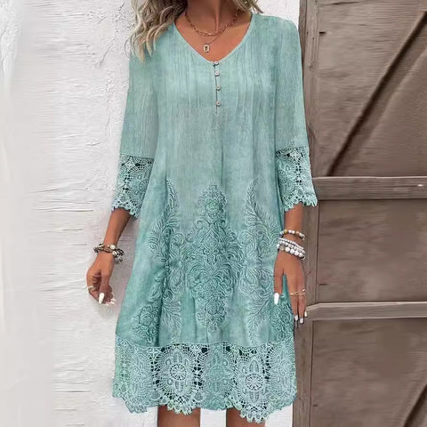 Frühling und Sommer heißer Verkauf einfarbiges Spitzenkleid M300151