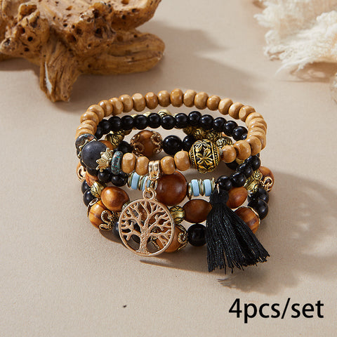 Neues böhmisches Armband, kreatives Quasten-Mehrschicht-Perlenarmband m3331286