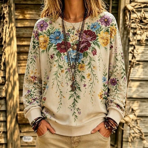 Autumn and winter crew neck 3D printed long-sleeved comfortable casual sweater FF303398