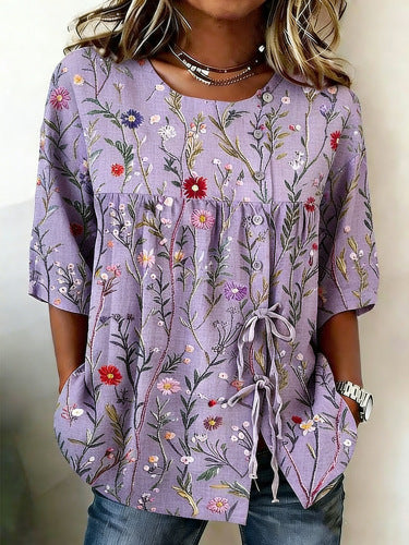 Women's long-sleeved shirt print top m302759