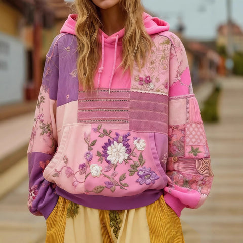 casual hooded long-sleeved pullover, regular digital printing women's sweater FF303127